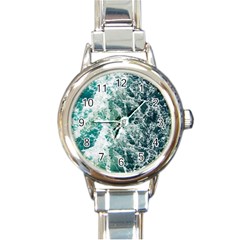 Blue Ocean Waves Round Italian Charm Watch by Jack14