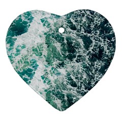 Blue Ocean Waves Ornament (heart) by Jack14