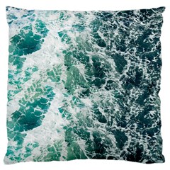Blue Ocean Waves Standard Premium Plush Fleece Cushion Case (two Sides) by Jack14
