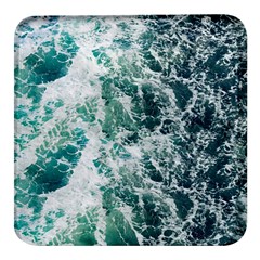 Blue Ocean Waves Square Glass Fridge Magnet (4 Pack) by Jack14