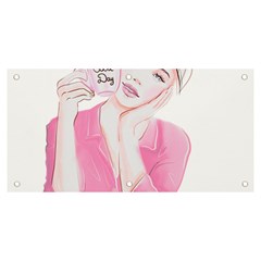 Girl Pink Banner And Sign 6  X 3  by SychEva