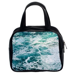 Blue Crashing Ocean Wave Classic Handbag (two Sides) by Jack14