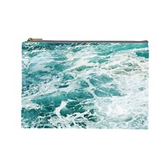 Blue Crashing Ocean Wave Cosmetic Bag (large) by Jack14