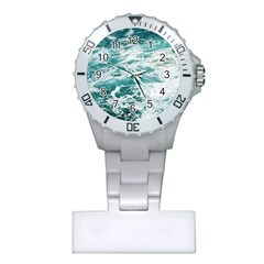 Blue Crashing Ocean Wave Plastic Nurses Watch by Jack14