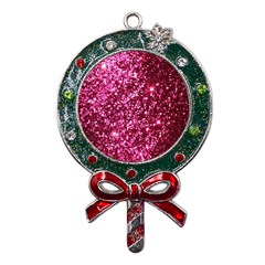 Pink Glitter Metal X mas Lollipop With Crystal Ornament by Amaryn4rt