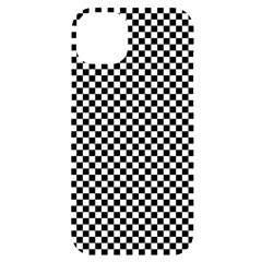 Black And White Checkerboard Background Board Checker Iphone 14 Plus Black Uv Print Case by Amaryn4rt