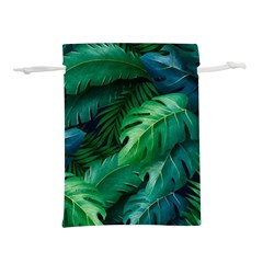 Tropical Green Leaves Background Lightweight Drawstring Pouch (m) by Amaryn4rt