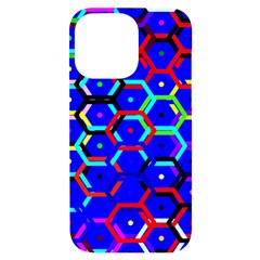 Blue Bee Hive Pattern Iphone 14 Pro Max Black Uv Print Case by Amaryn4rt