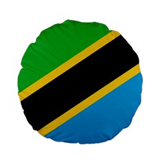 Flag Of Tanzania Standard 15  Premium Flano Round Cushions by Amaryn4rt