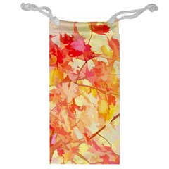 Monotype Art Pattern Leaves Colored Autumn Jewelry Bag