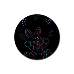 Easter-bunny-hare-rabbit-animal Rubber Coaster (round) by Amaryn4rt