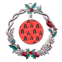 Christmas Christmas Tree Pattern Metal X mas Wreath Holly Leaf Ornament by Amaryn4rt