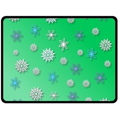 Snowflakes-winter-christmas-overlay Two Sides Fleece Blanket (large) by Amaryn4rt