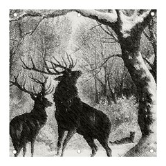Stag-deer-forest-winter-christmas Banner And Sign 3  X 3  by Amaryn4rt