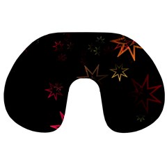 Christmas-background-motif-star Travel Neck Pillow by Amaryn4rt
