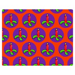 Christmas Candles Seamless Pattern Premium Plush Fleece Blanket (medium) by Amaryn4rt