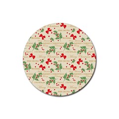 Christmas-paper-scrapbooking-- Rubber Coaster (round) by Amaryn4rt