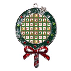 Christmas-paper-christmas-pattern Metal X mas Lollipop With Crystal Ornament by Amaryn4rt