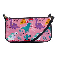 Colorful-funny-christmas-pattern Ho Ho Ho Shoulder Clutch Bag by Amaryn4rt