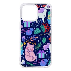 Colorful-funny-christmas-pattern Pig Animal Iphone 14 Pro Max Tpu Uv Print Case by Amaryn4rt