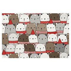 Cute Adorable Bear Merry Christmas Happy New Year Cartoon Doodle Seamless Pattern Banner And Sign 6  X 4  by Amaryn4rt