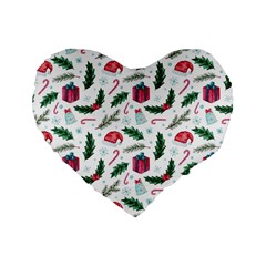 Christmas-background Standard 16  Premium Heart Shape Cushions by Amaryn4rt