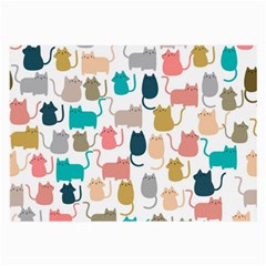 Cute-seamless-pattern-happy-kitty-kitten-cat Large Glasses Cloth (2 Sides) by Amaryn4rt