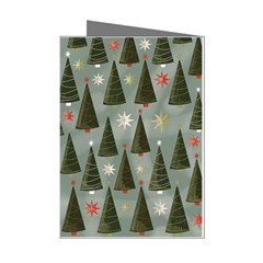 Christmas Trees Pattern Wallpaper Mini Greeting Cards (pkg Of 8) by Pakjumat