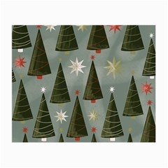 Christmas Trees Pattern Wallpaper Small Glasses Cloth (2 Sides) by Pakjumat