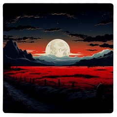 Winter Painting Moon Night Sky Uv Print Square Tile Coaster 