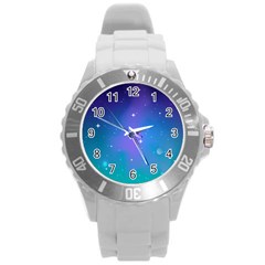 Stars Sky Cosmos Galaxy Round Plastic Sport Watch (l) by Pakjumat