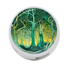 Nature Trees Forest Mystical Forest Jungle 4-port Usb Hub (two Sides) by Pakjumat