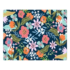 Flowers Flower Flora Nature Floral Background Painting Premium Plush Fleece Blanket (large) by Pakjumat