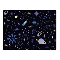 Starry Night  Space Constellations  Stars  Galaxy  Universe Graphic  Illustration Fleece Blanket (small) by Pakjumat