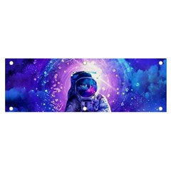 The Cosmonaut Galaxy Art Space Astronaut Banner And Sign 6  X 2  by Pakjumat