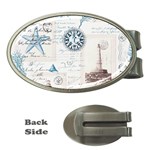 Nautical Lighthouse Vintage Postcard French Writing Money Clips (Oval) 