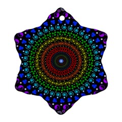 3d Psychedelic Shape Circle Dots Color Snowflake Ornament (two Sides) by Modalart