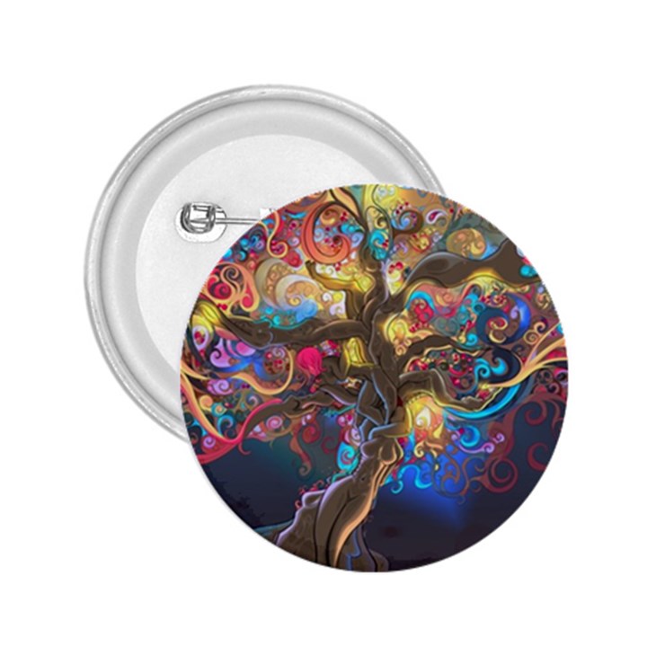 Psychedelic Tree Abstract Psicodelia 2.25  Buttons