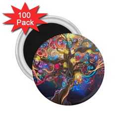 Psychedelic Tree Abstract Psicodelia 2 25  Magnets (100 Pack)  by Modalart