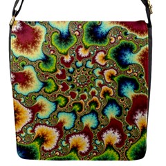 Colorful Psychedelic Fractal Trippy Flap Closure Messenger Bag (s) by Modalart