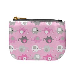 Animals Elephant Pink Cute Mini Coin Purse by Dutashop