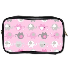 Animals Elephant Pink Cute Toiletries Bag (two Sides) by Dutashop