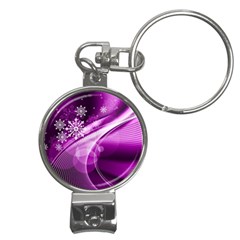 Purple Abstract Merry Christmas Xmas Pattern Nail Clippers Key Chain by Sarkoni