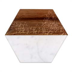 To Meet Christmas Marble Wood Coaster (hexagon)  by Sarkoni