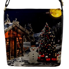 Christmas Landscape Flap Closure Messenger Bag (s)