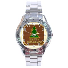 Art Deco Holiday Card Stainless Steel Analogue Watch by Amaryn4rt