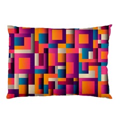 Abstract Background Geometry Blocks Pillow Case by Amaryn4rt