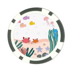 Cartoon Marine Life Marine Drawing Poker Chip Card Guard (10 Pack) by Sarkoni