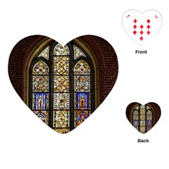 Stained Glass Window Old Antique Playing Cards Single Design (heart) by Sarkoni
