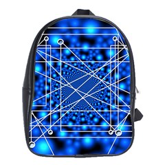 Network Connection Structure Knot School Bag (xl) by Amaryn4rt